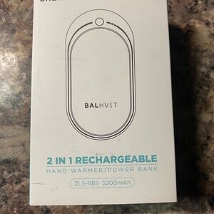 NEW-Balhvit 2-in-1 Rechargeable Hand Warmer and Power Bank
